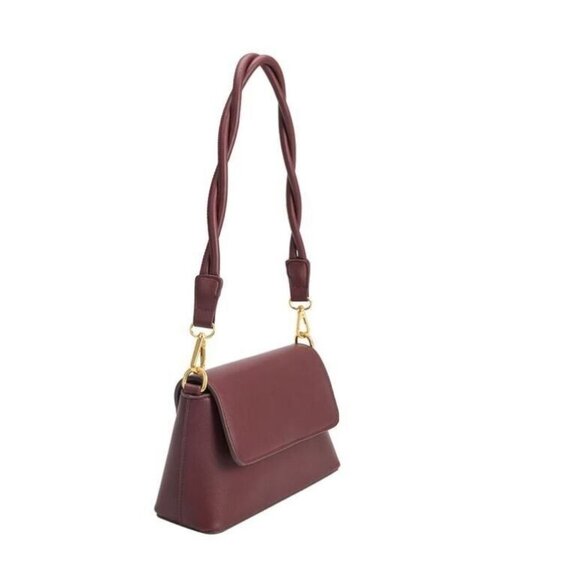 MELIE BIANCO Francesca vegan leather shoulder bag - Burgundy / Wine - Picture 1 of 9